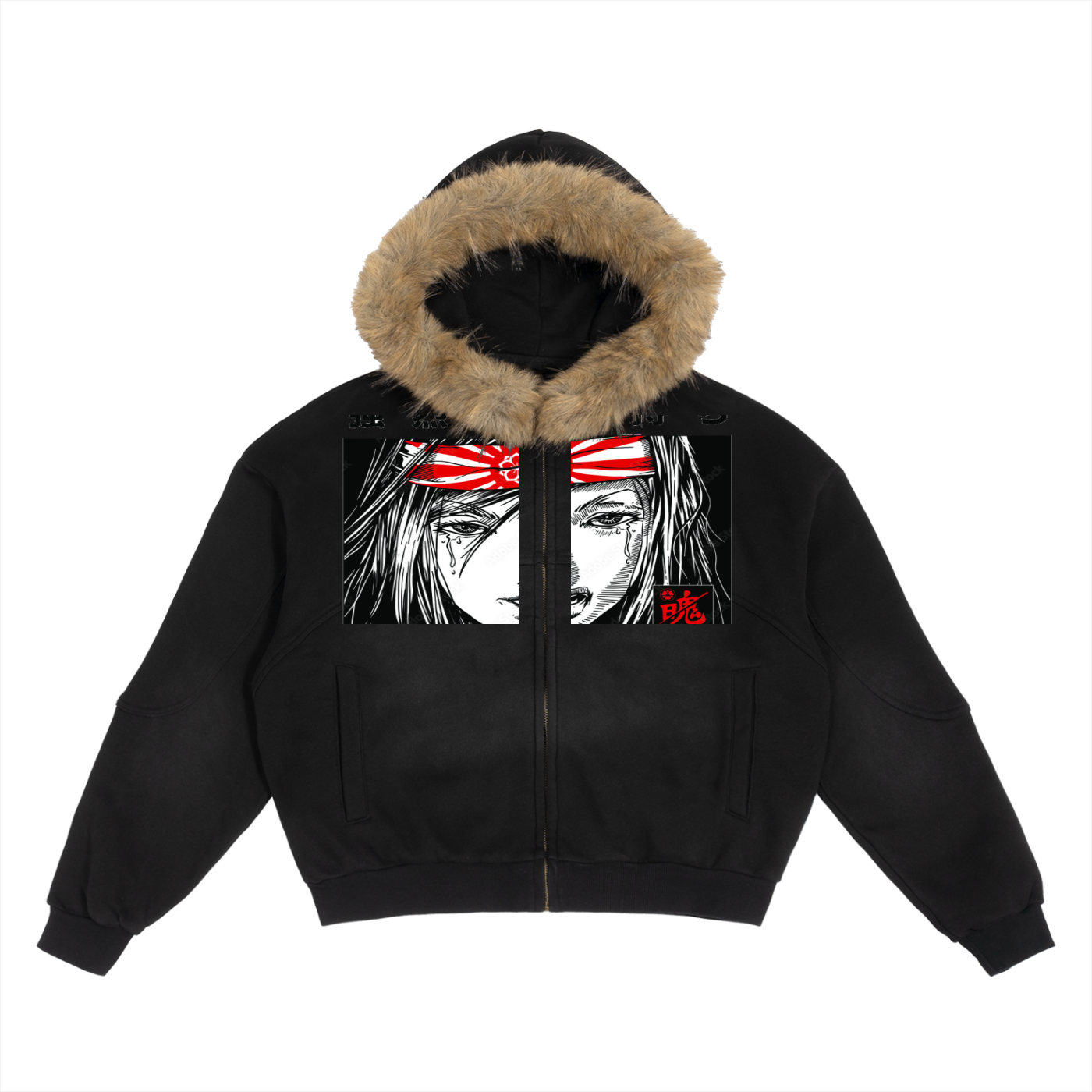 Fade Boxy  Fur Hoodie