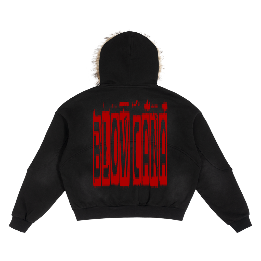 Fade Boxy  Fur Hoodie