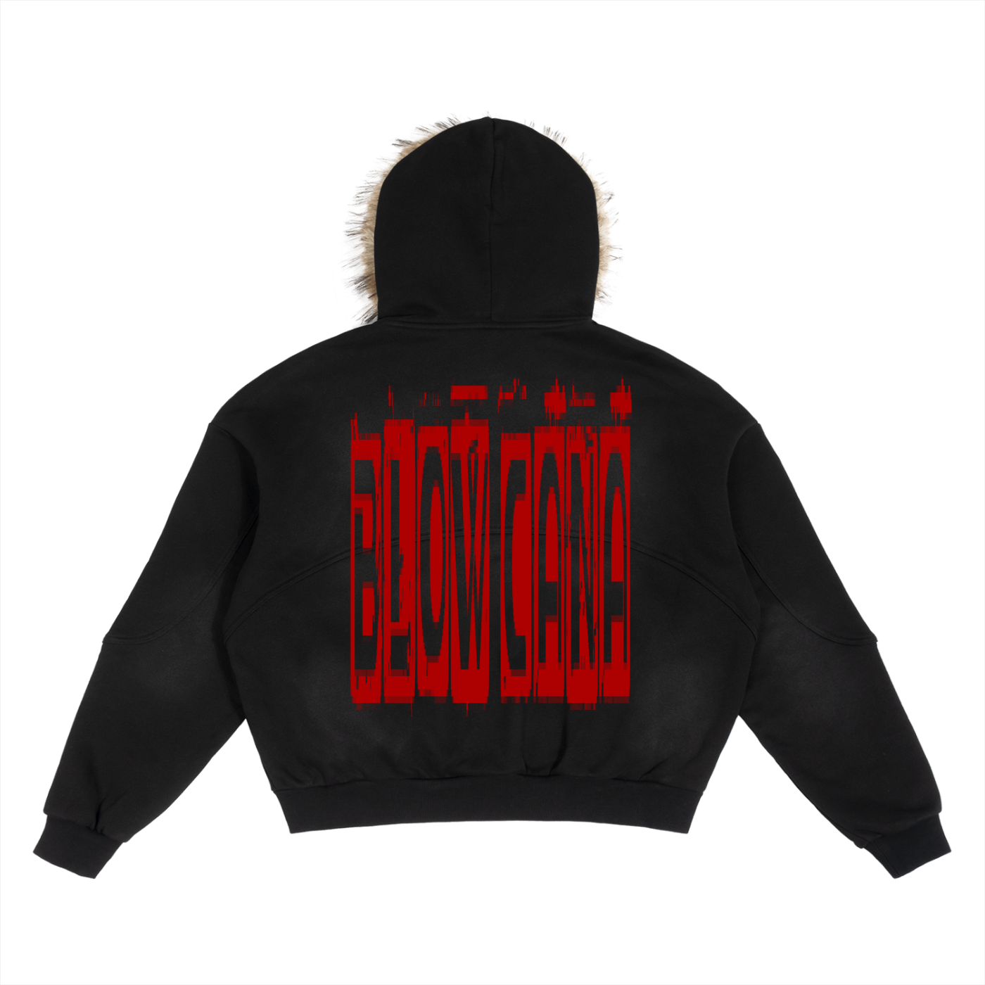 Fade Boxy  Fur Hoodie