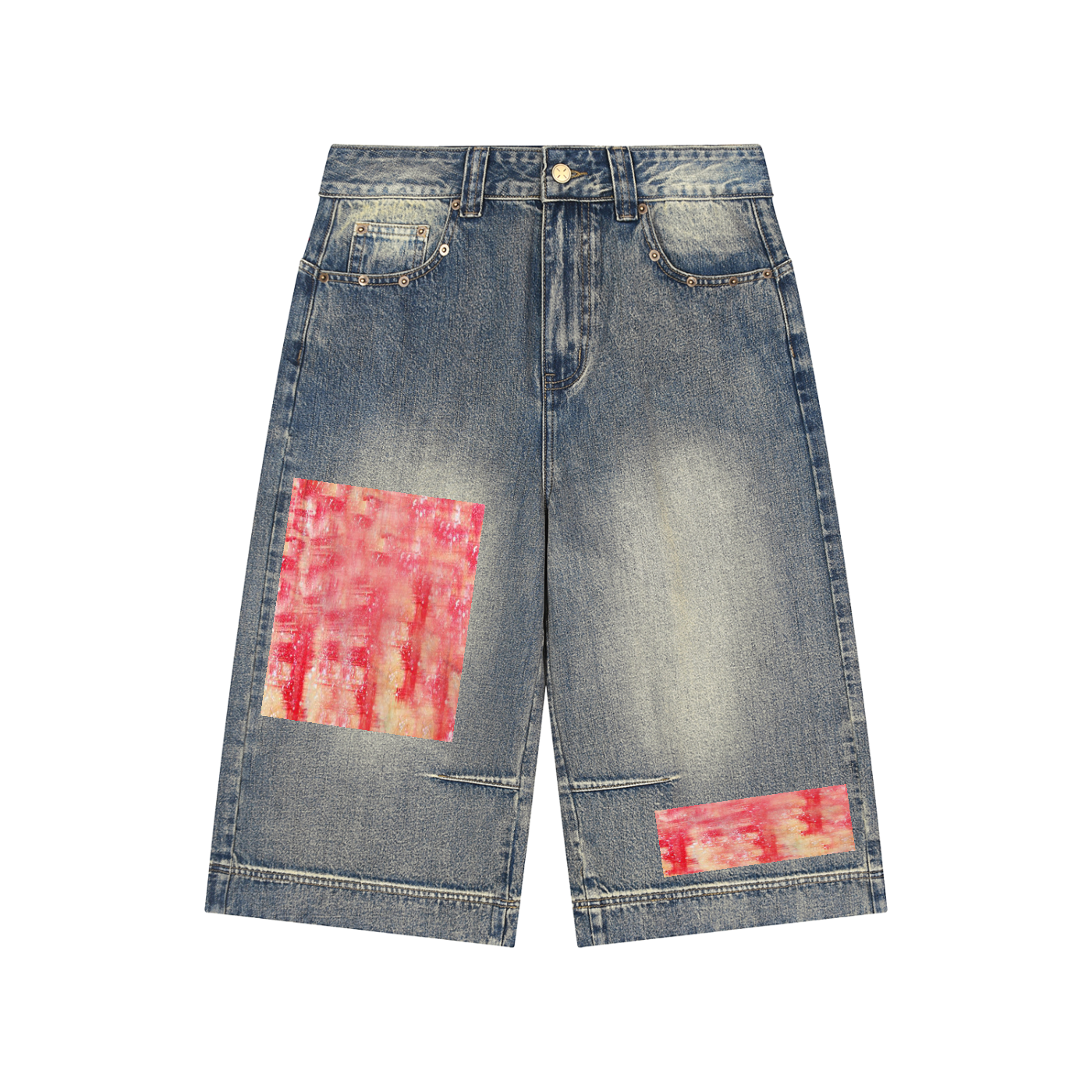 Three quarter baggy jeans