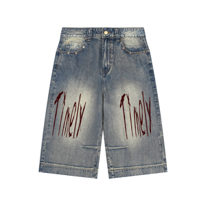 Baggy three-quarter jeans ( unisex jeans)