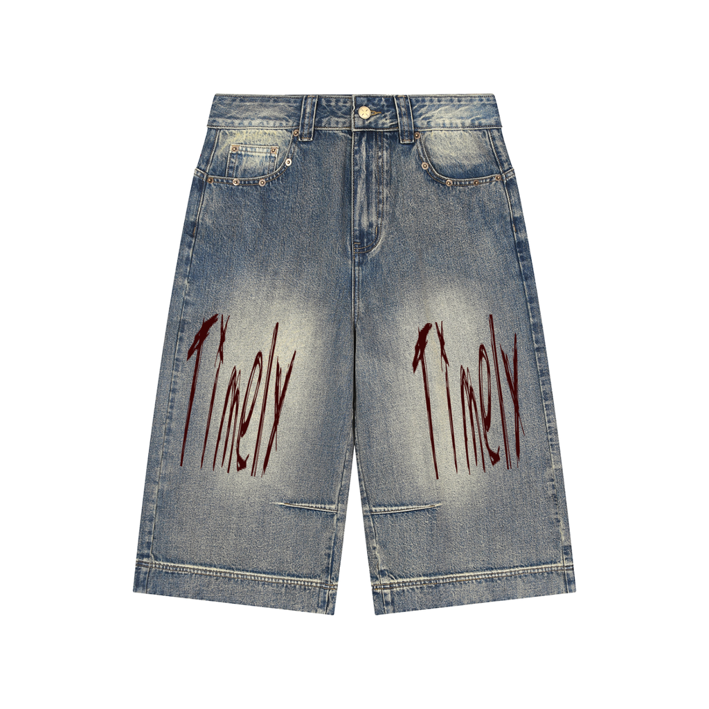 Baggy three-quarter jeans ( unisex jeans)