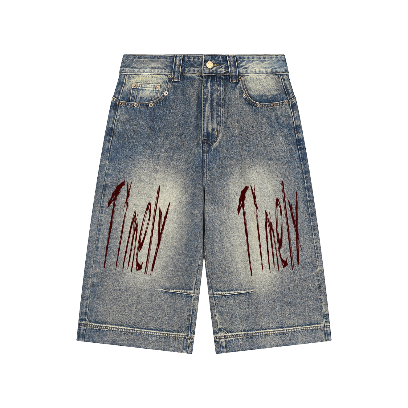 Baggy three-quarter jeans ( unisex jeans)
