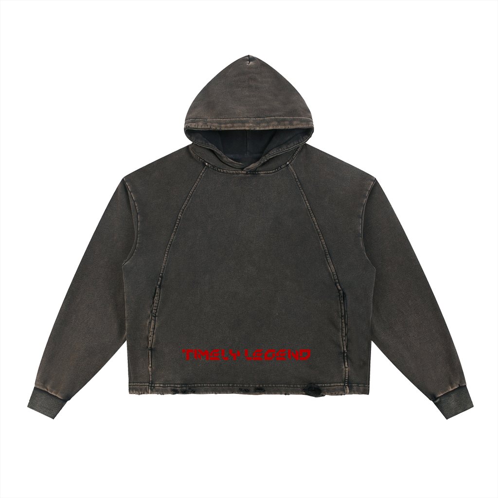 Frayed-Hem Hoodie