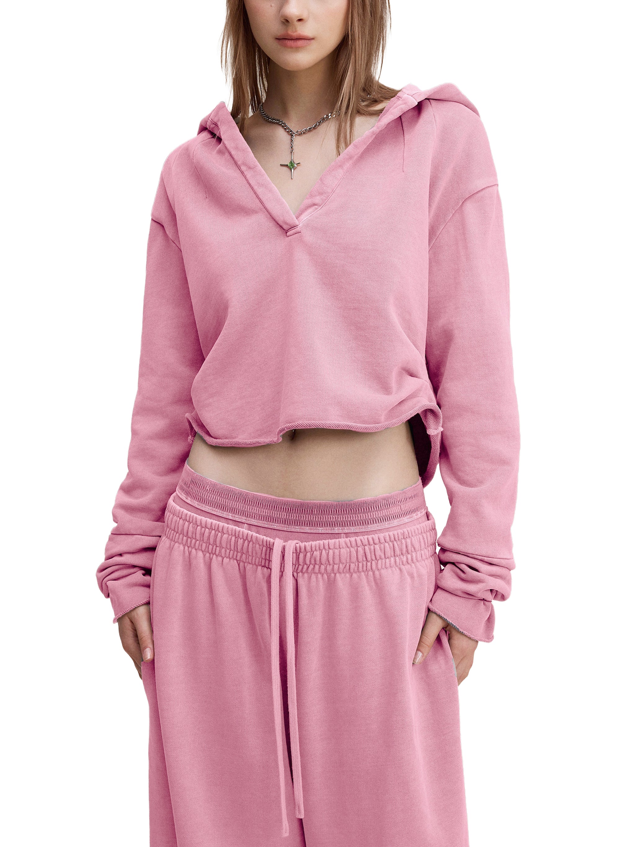 Set of  Raw Edge Hoodie(perfect jogger hoodie for lady's)