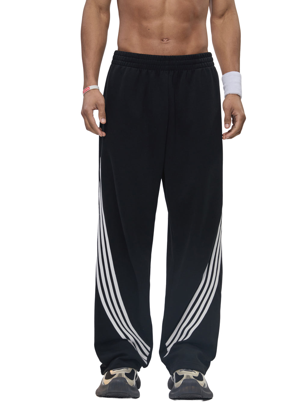 Curved Stripe Straight Sweatpants(perfect unisex joggers quality)
