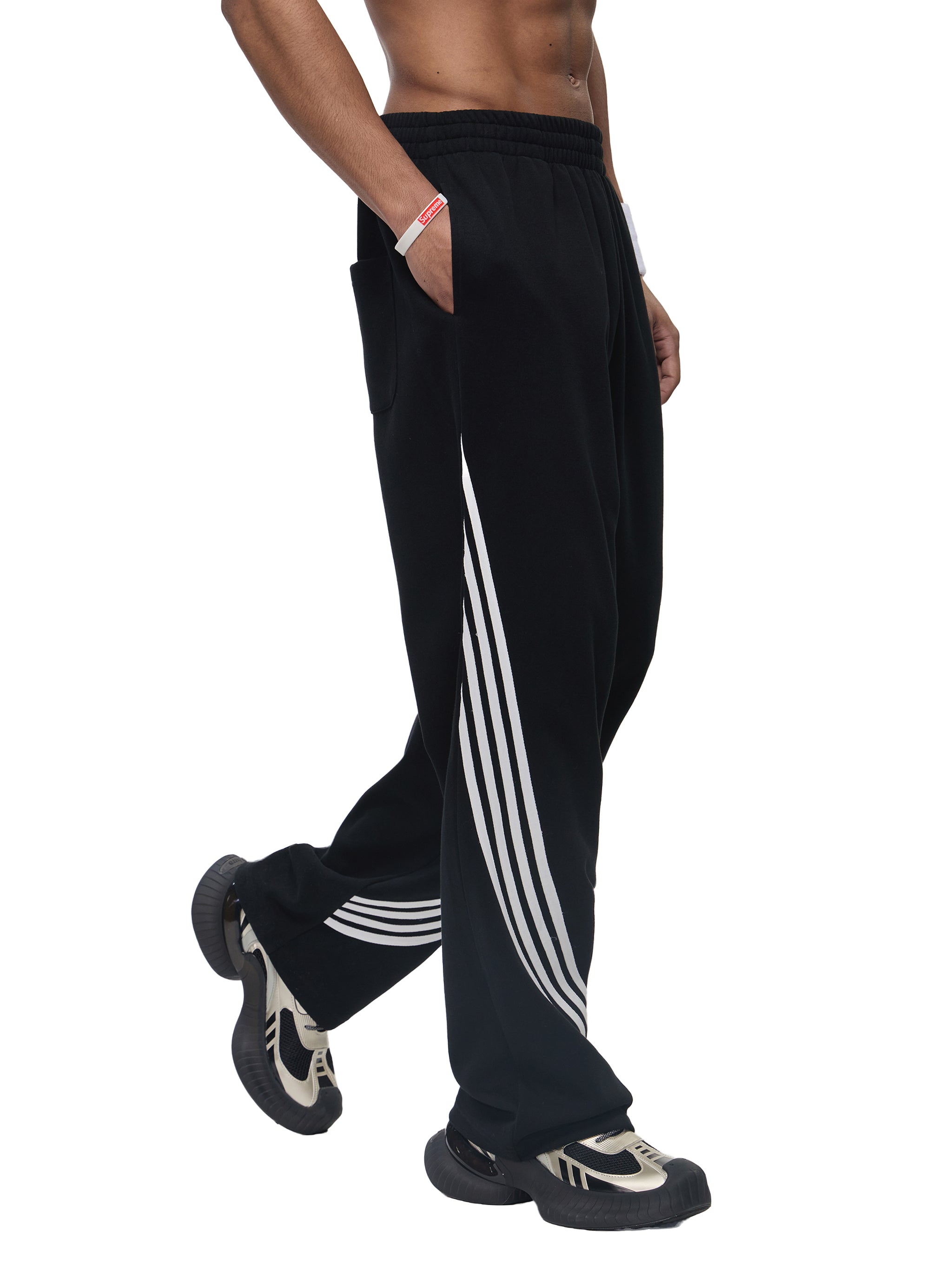 Curved Stripe Straight Sweatpants(perfect unisex joggers quality)